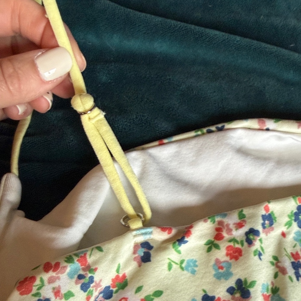 Floral Bralette in Butter Yellow with Dainty Floral Print - Picture 5 of 5